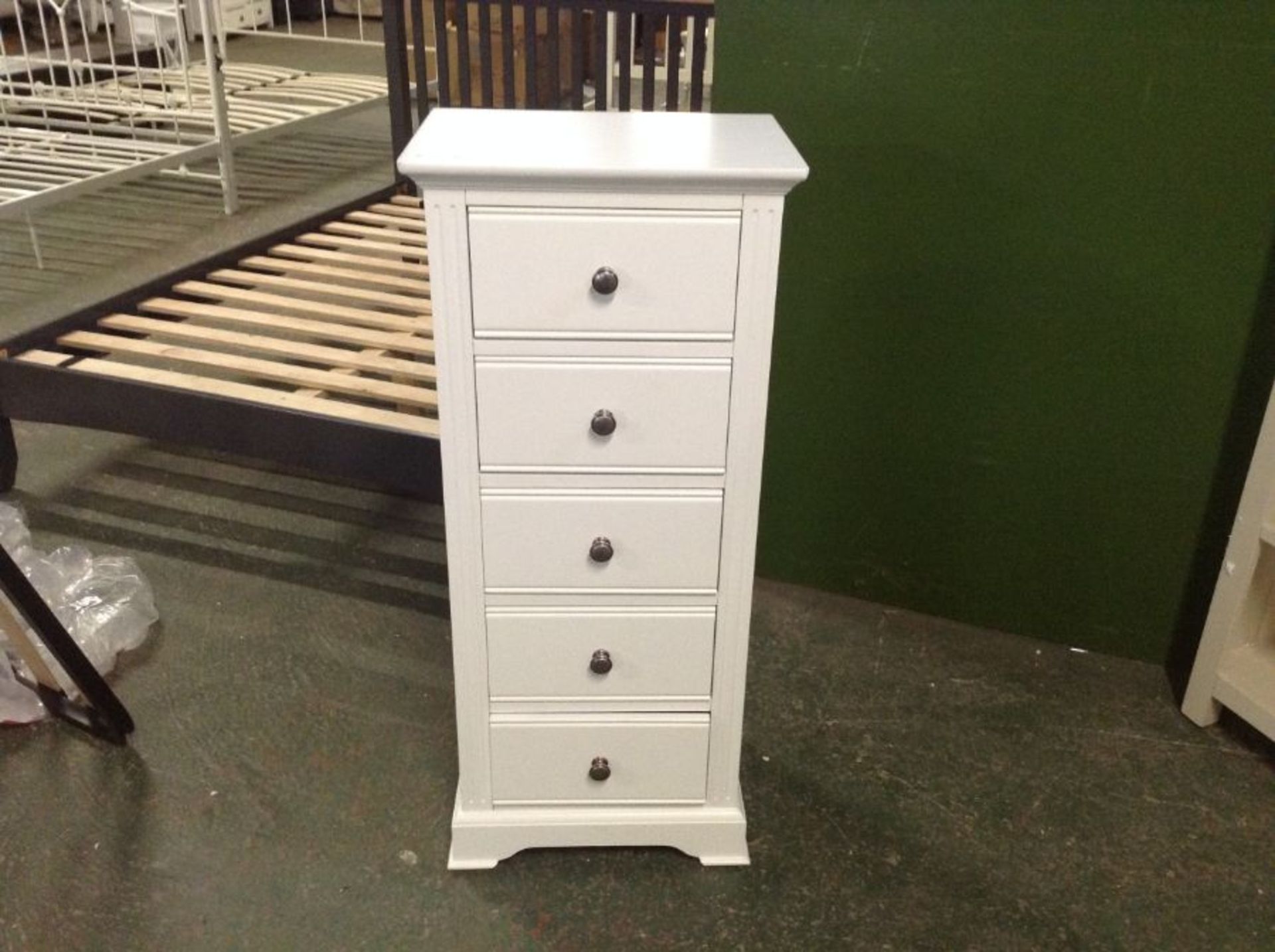 Hampshire White 5 Drawer Tallboy (HP-5DN-W) (H/119 -HP-5DN-W)