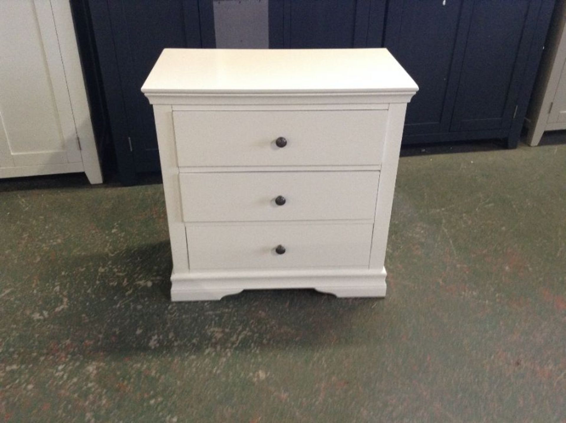 Florence White Painted 3 Drawer Chest (G/22 -SW-3D