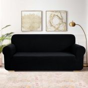 Pink Jacquard Spandex Stretch Box Cushion Sofa Sli