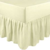 Fitted Valance Sheet Frill 40 cm 16" Plain Dyed Solid Colour Easy Care Hotel Quality Percale Bedding