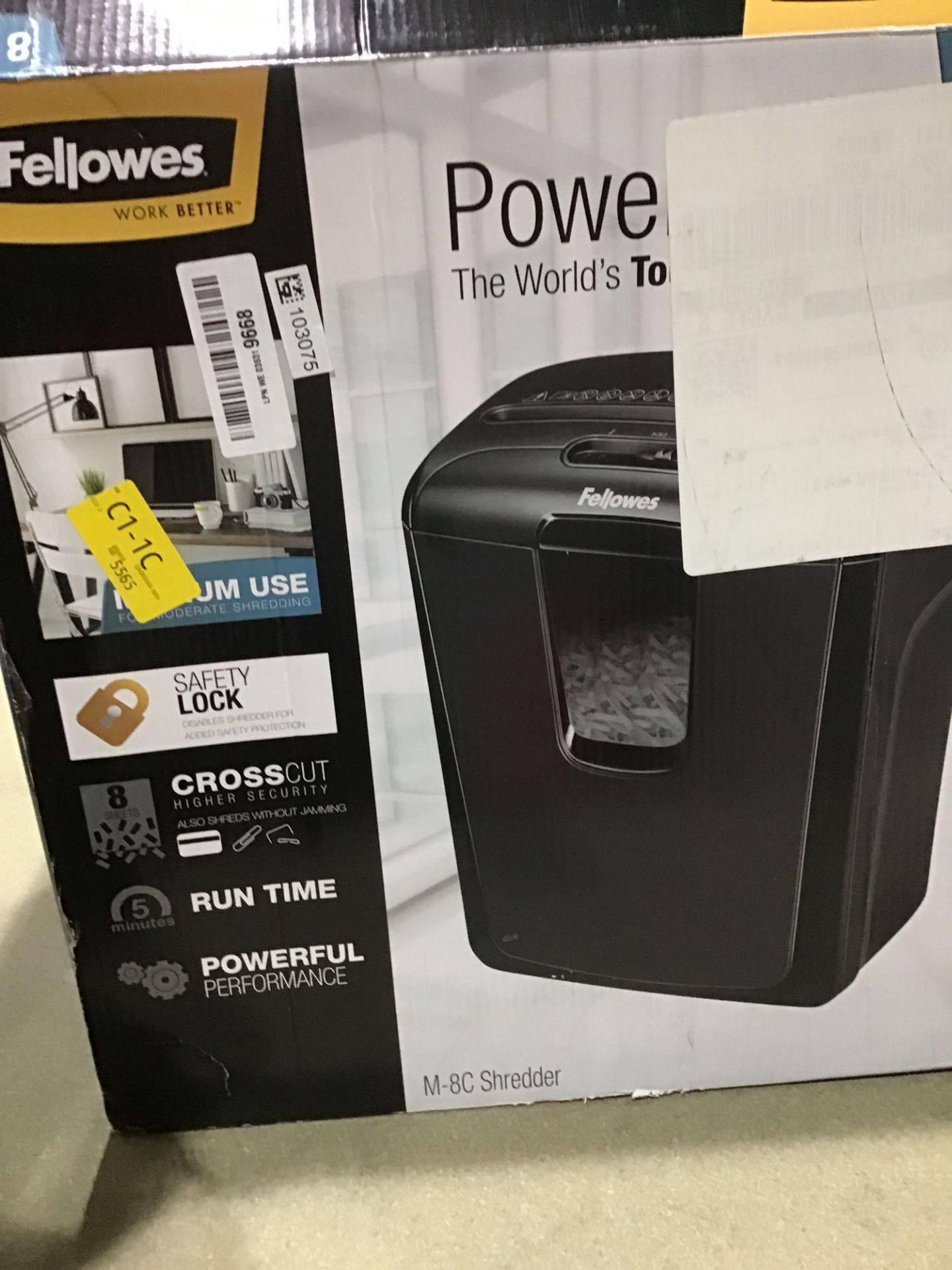 Fellowes Powershred M-8C 8 Sheet Cross Cut Personal Shredder With Safety Lock, Black £39.99 RRP - Image 3 of 4