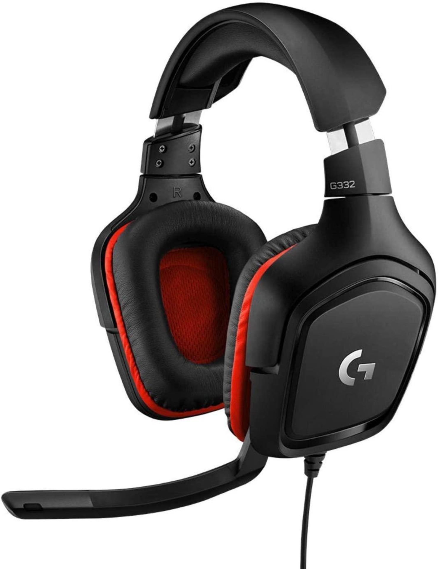 Logitech G332 Wired Gaming Headset, 50 mm Audio Drivers, Rotating Leatherette Ear Cups, 3.5 mm