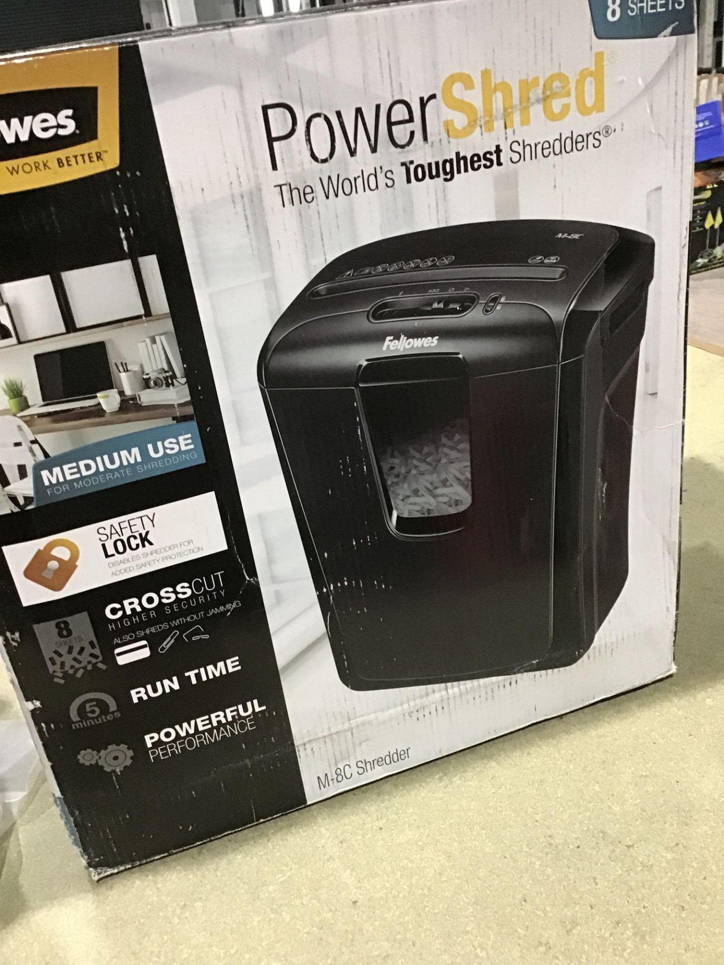 Fellowes Powershred M-8C 8 Sheet Cross Cut Personal Shredder With Safety Lock, Black £39.99 RRP - Image 3 of 4