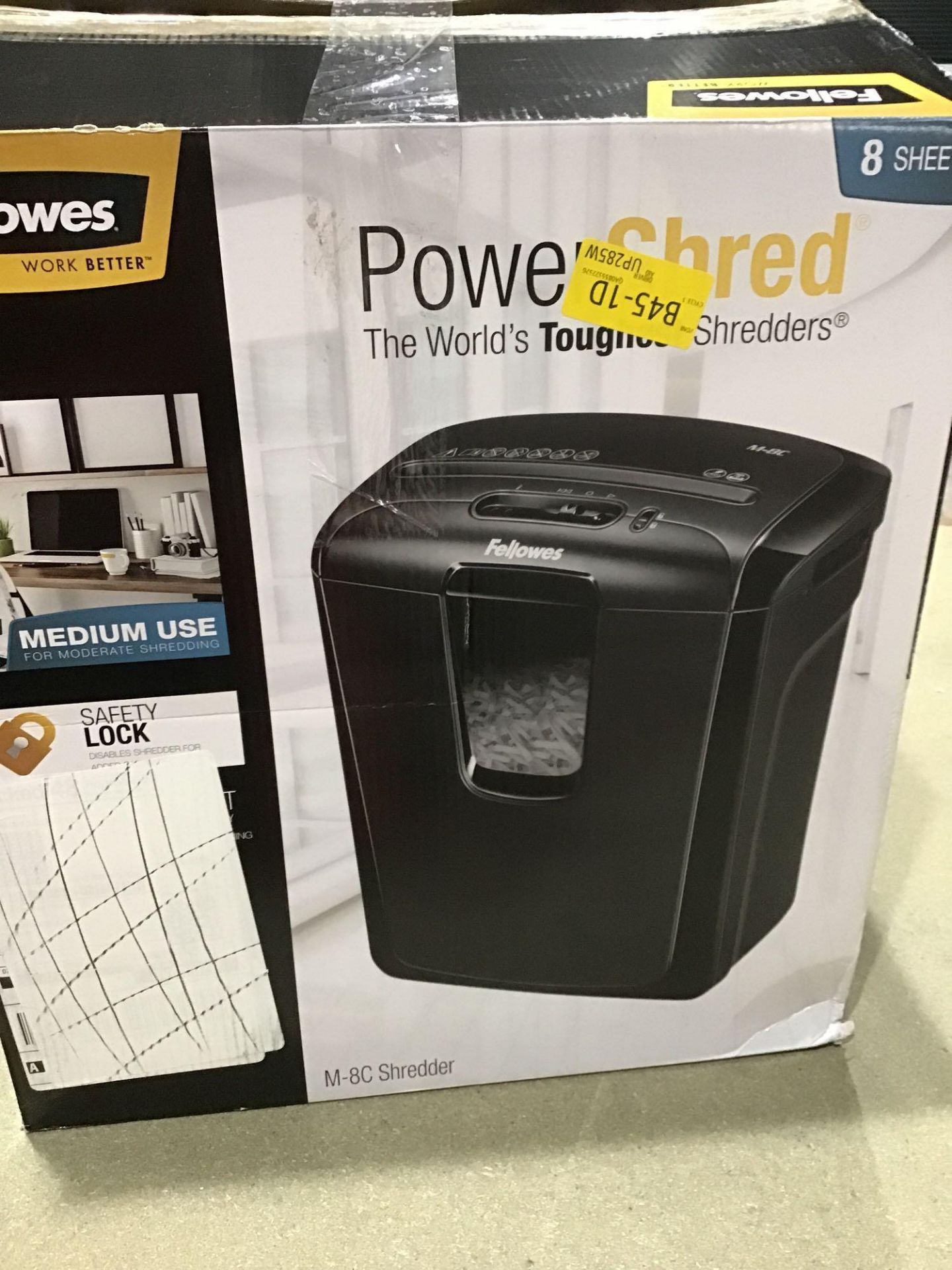 Fellowes Powershred M-8C 8 Sheet Cross Cut Personal Shredder With Safety Lock, Black £39.99 RRP - Image 3 of 4