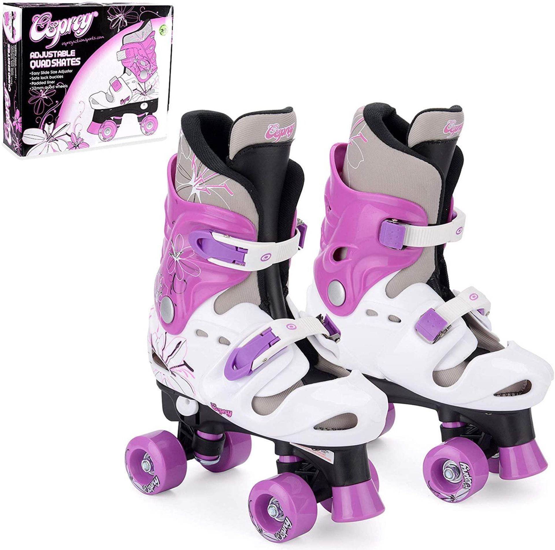 Osprey Kids Roller Skates - Adjustable Roller Skates for Girls (Purple)