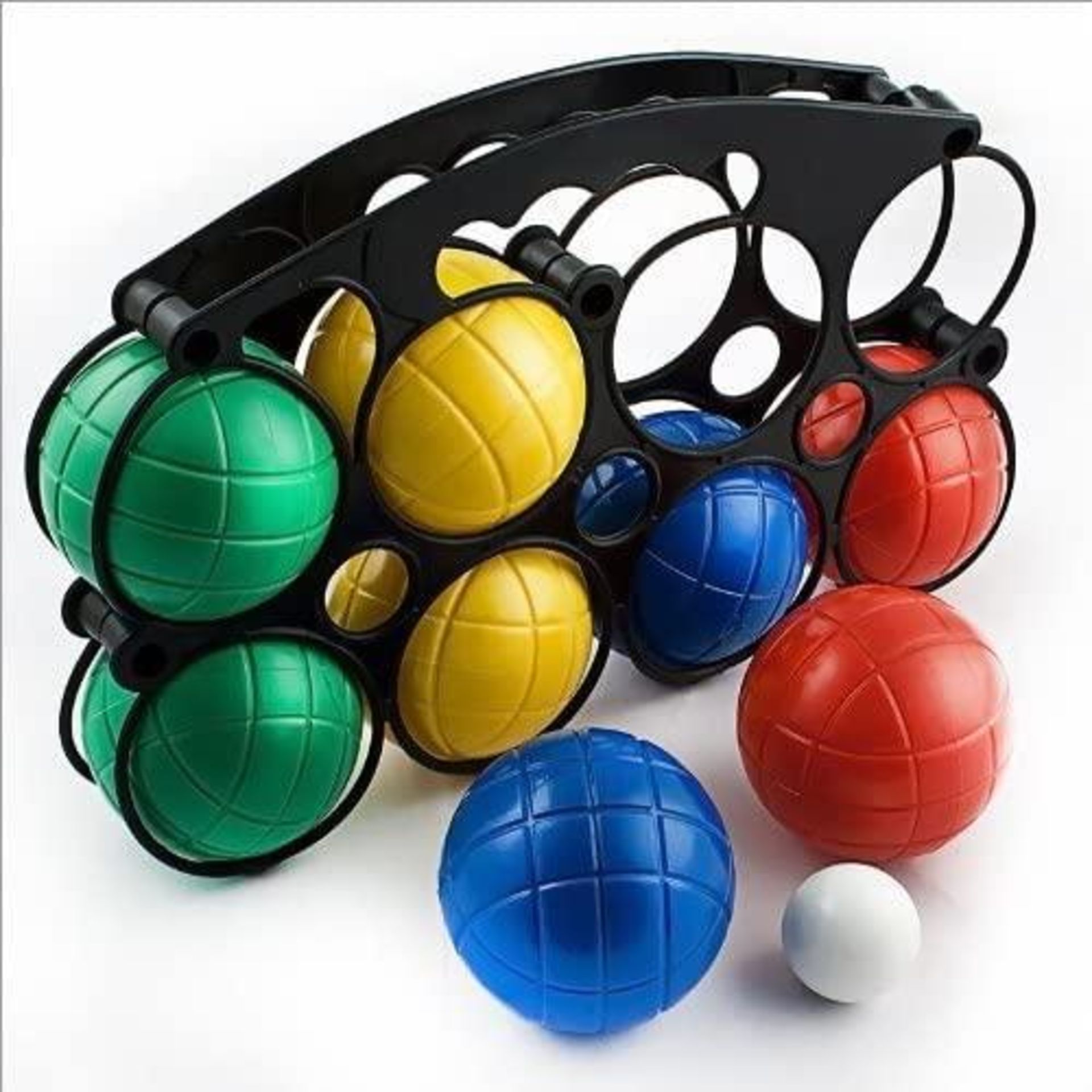 Boccia Boules Set with 8 Balls in 4 Colours, Jack and Bowls Carry Holder £6.95 RRP