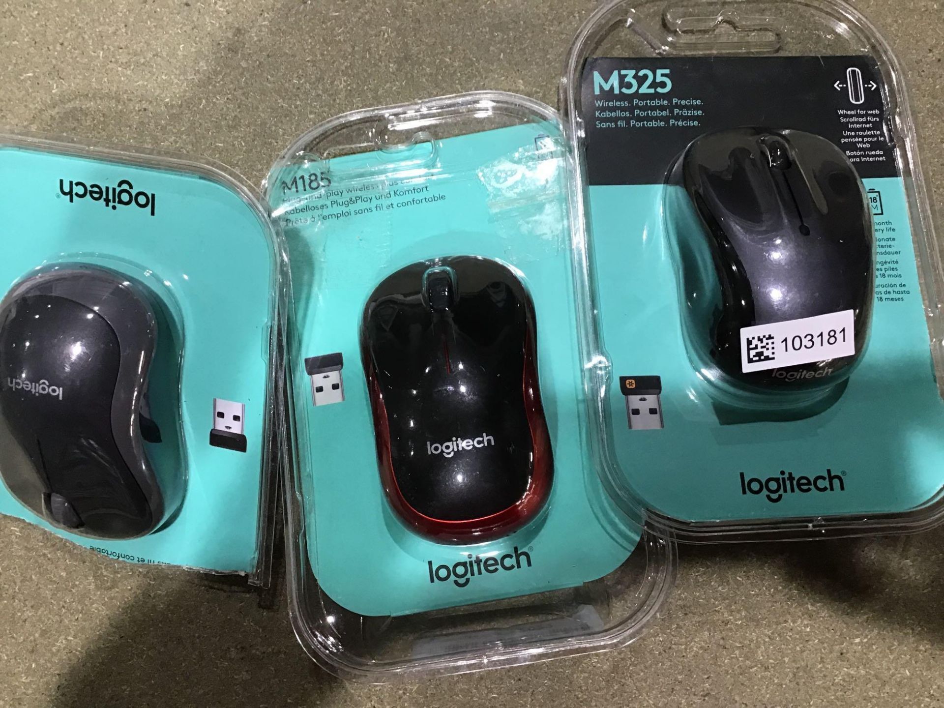 (1)Logitech M325 Wireless Mouse,Grey £23.03 RRP; (2)Logitech M185 Wireless Mouse,Red; Logitech Mouse - Image 3 of 5