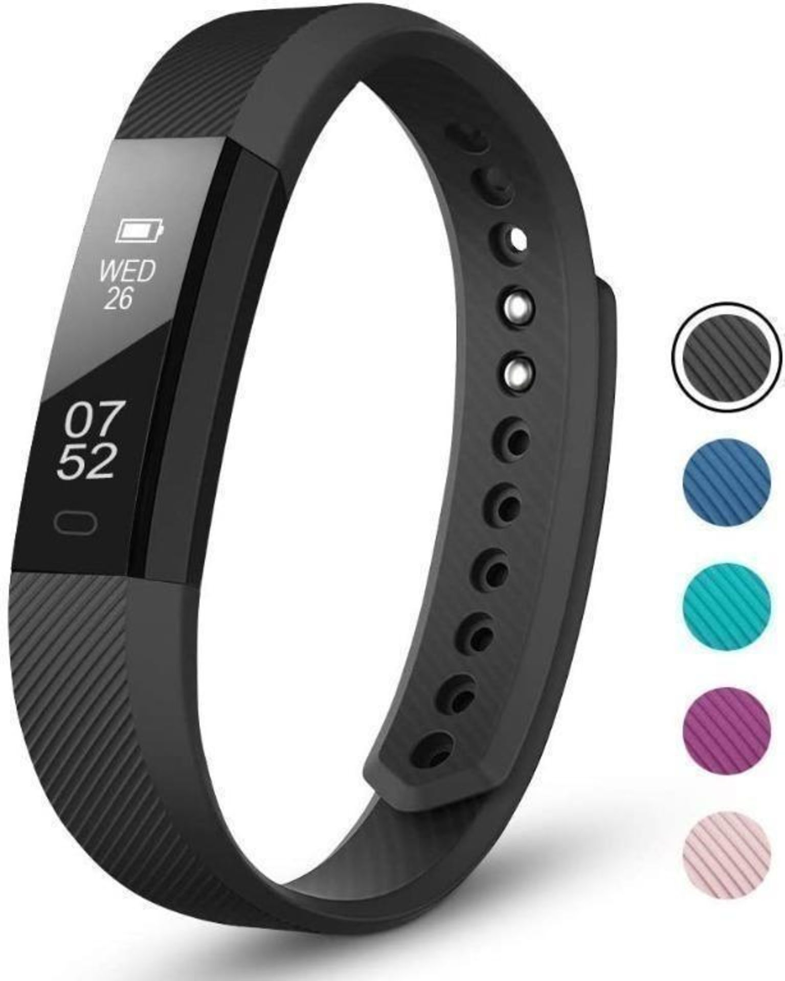 Letscom Fitness Tracker ID115 Smart Bracelet (Black)