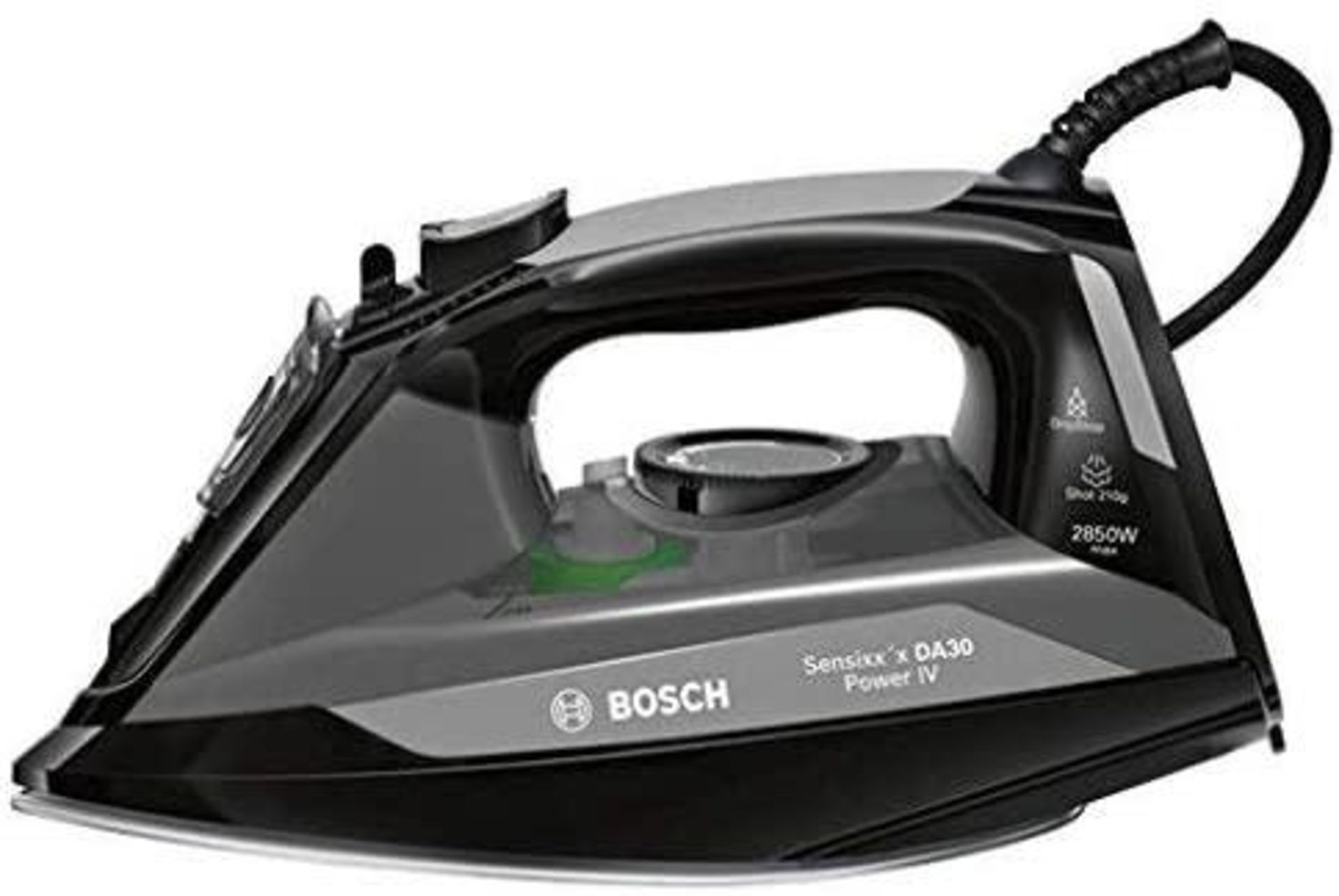 2 Slice Toaster | Bosch TDA3022GB Sensixx'x DA30 Steam Iron, 2850 W, Black/Grey