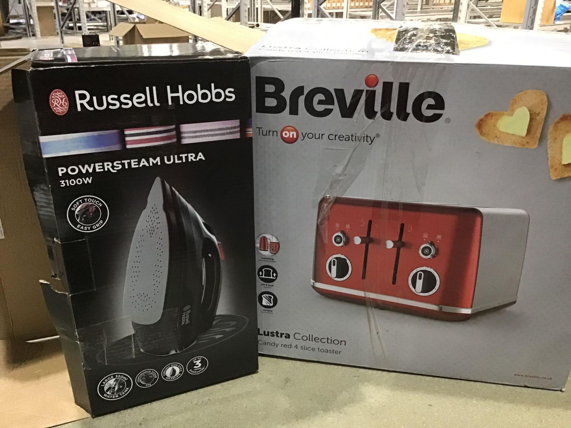 Russell Hobbs Powersteam Ultra 3100 W Vertical Steam Iron | Breville Lustra 4-Slice Toaster - Image 4 of 5