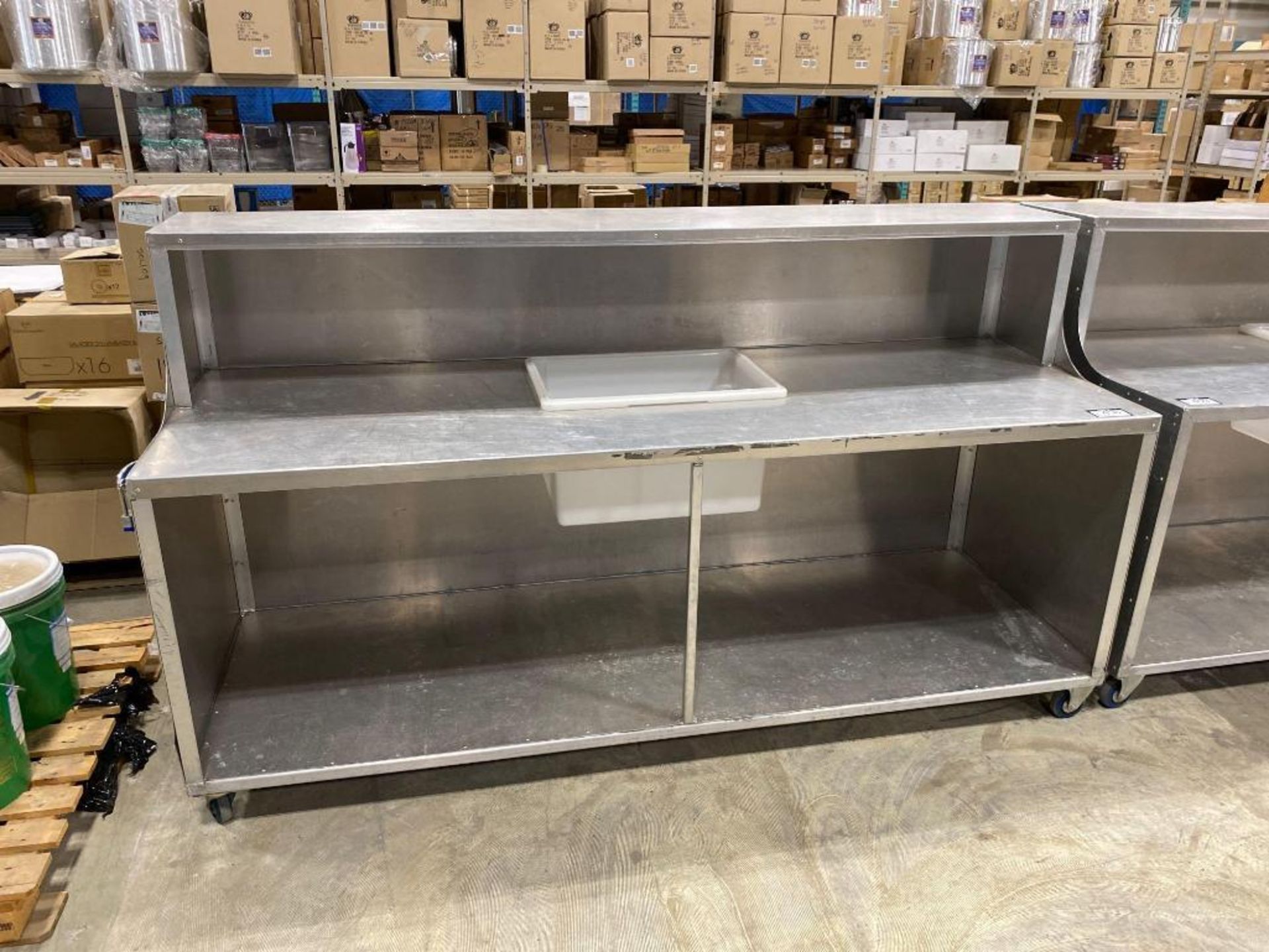 94" X 32" Mobile Bar w/ Drink Well