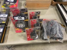 Lot of (5) Asst. LED Work Lights w/ (4) Wiring Harnesses