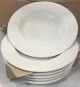 11 5/8" RIMMED PASTA / SOUP DISHES, JOHNSON ROSE 90009, BOX OF 6 - NEW