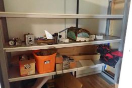 Lot of Metal Shelving and Contents.