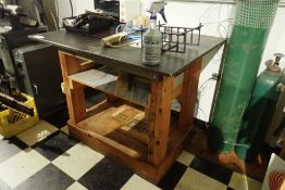 Wooden Frame Steel Top 36"x48" Shop Table.