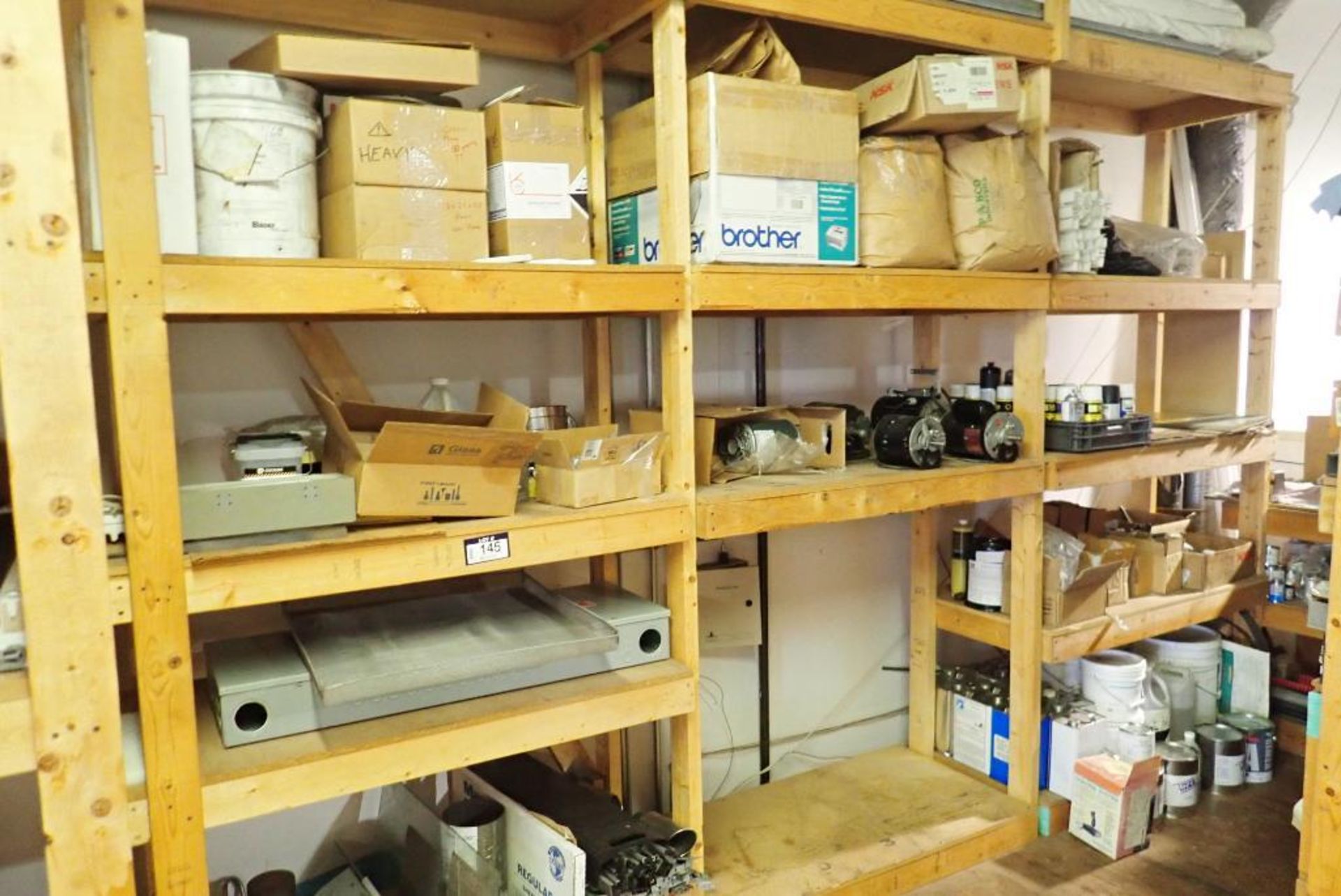 Contents of 7 Sections Wood Shelving including Scrap Metal, Electric Motors, etc. - Image 2 of 2