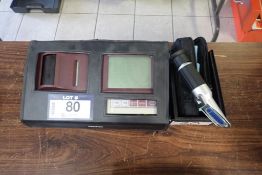 Lot of Mitutoyo SJ-301 Portable Surface Roughness Tester and Portable Refractometer.