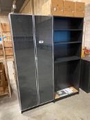 Lot of (1) Glass Door Bookshelf w/ Lighting and (1) Bookshelf