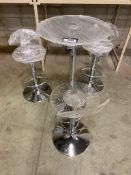 Lot of (3) Light-Up Bar Chairs and (1) Light-Up Bar Table