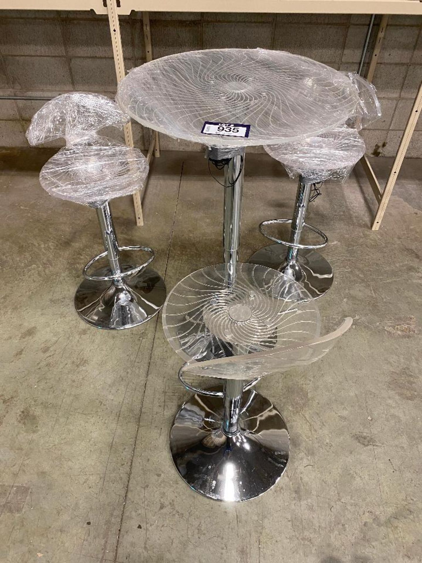 Lot of (3) Light-Up Bar Chairs and (1) Light-Up Bar Table