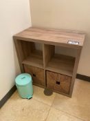 Lot of Asst. Shelf w/ Garbage Can