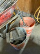 Lot of (2) Pails of Asst. Concrete Finishing Tools