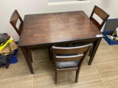 Lot of Dining Table w/ (3) Dining Chairs