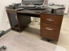 Glass Top Double Pedestal Desk