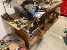 8' X 25" Wooden Workbench w/ 5" Record Vise