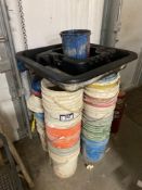 Lot of Asst. Oil Drip Pans and Asst. Pails