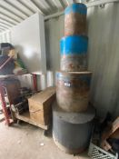 Lot of (4) Asst. Diamond Core Bits w/ Extensions, Cart, etc.