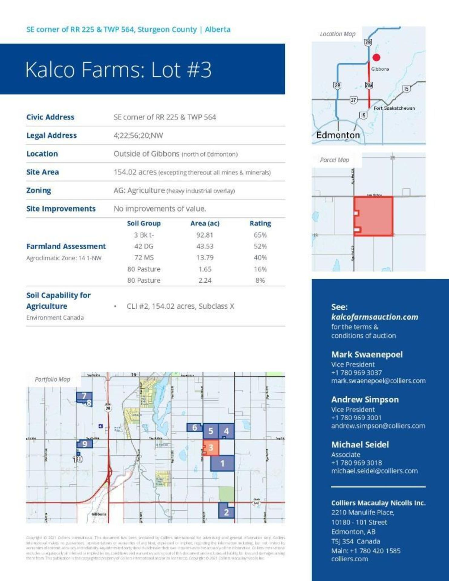 Lands located at Civic Address SE corner of RR 225 & TWP 564, Sturgeon County. - Image 3 of 7