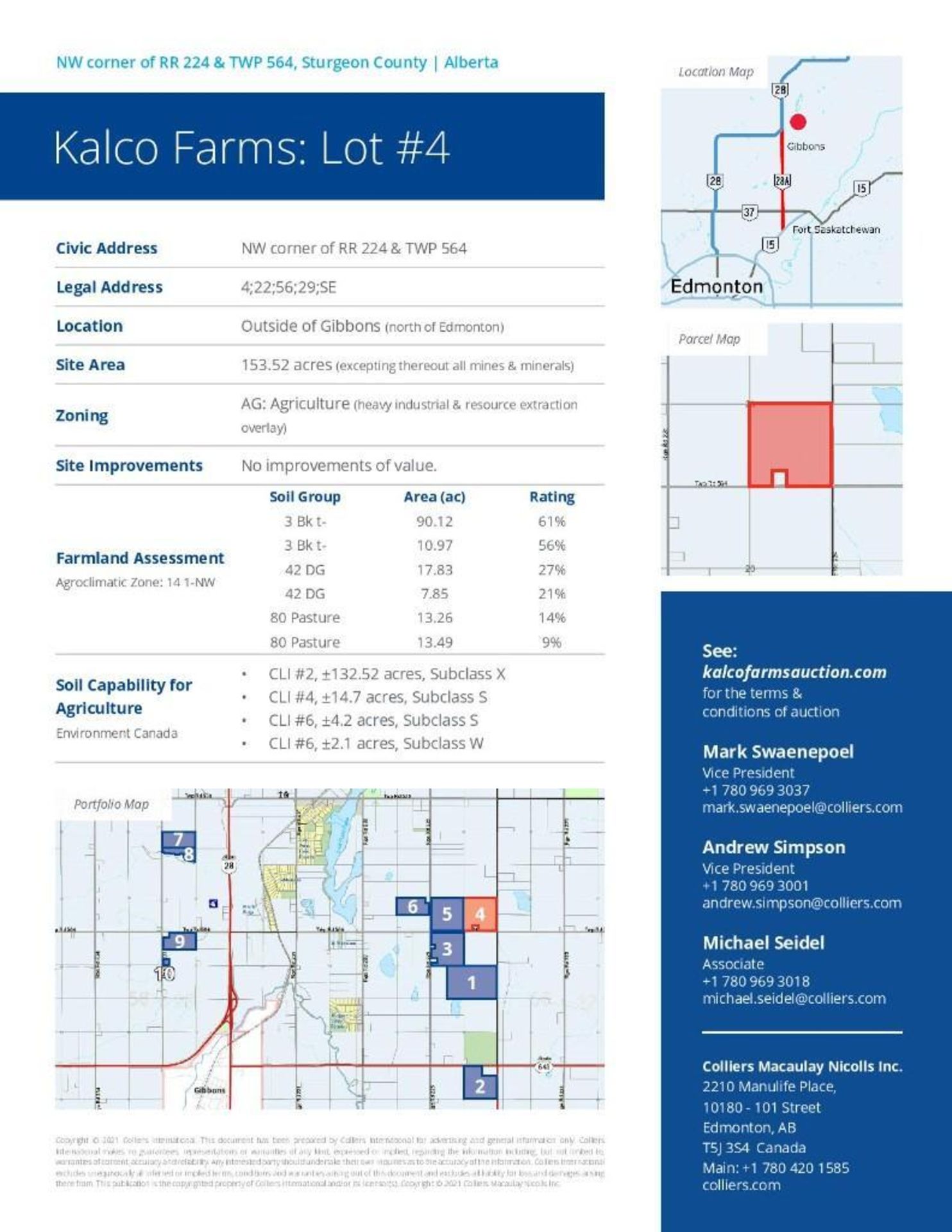 Lands located at Civic Address NW corner of RR 224 & TWP 564, Sturgeon County. - Image 3 of 7