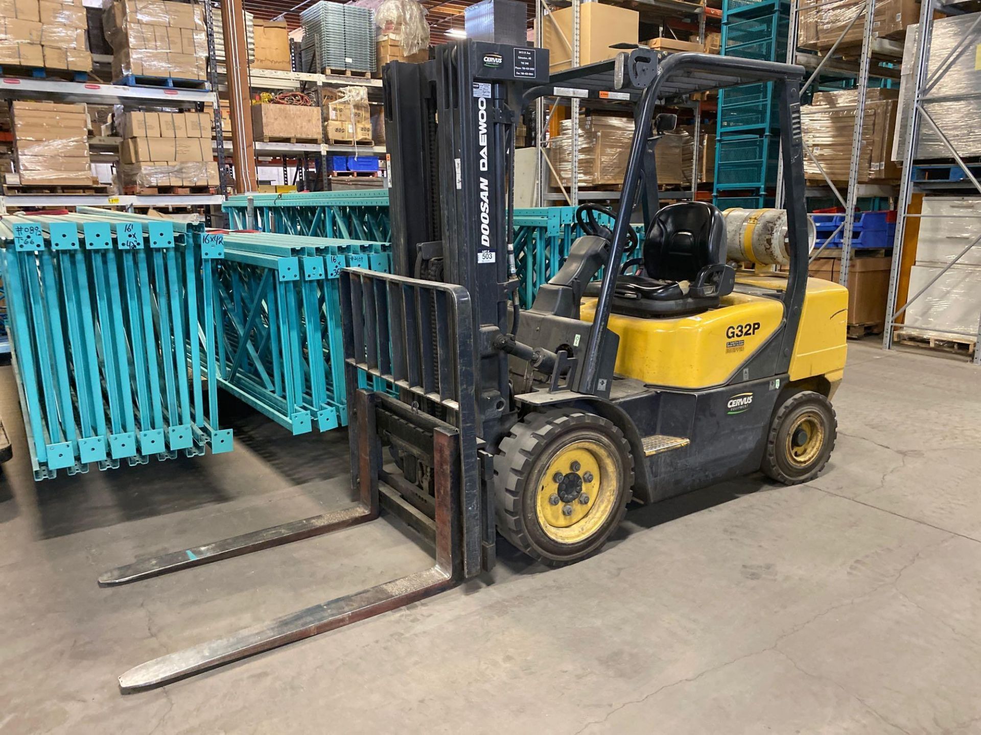 Doosan G32P-3 LPG 6,000lb. 3-Stage Forklift, Hours: 4,032hrs Showing , Serial: KQ-01201