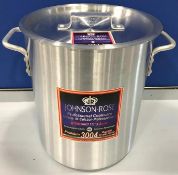 16QT PREMIUM ALUMINUM STOCK POT WITH COVER, JOHNSON ROSE 65516 - NEW