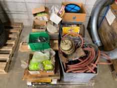 Lot of Asst. Hydraulic Fittings, Hose Clamps, Hose, Filters, Tags, Lights, etc.