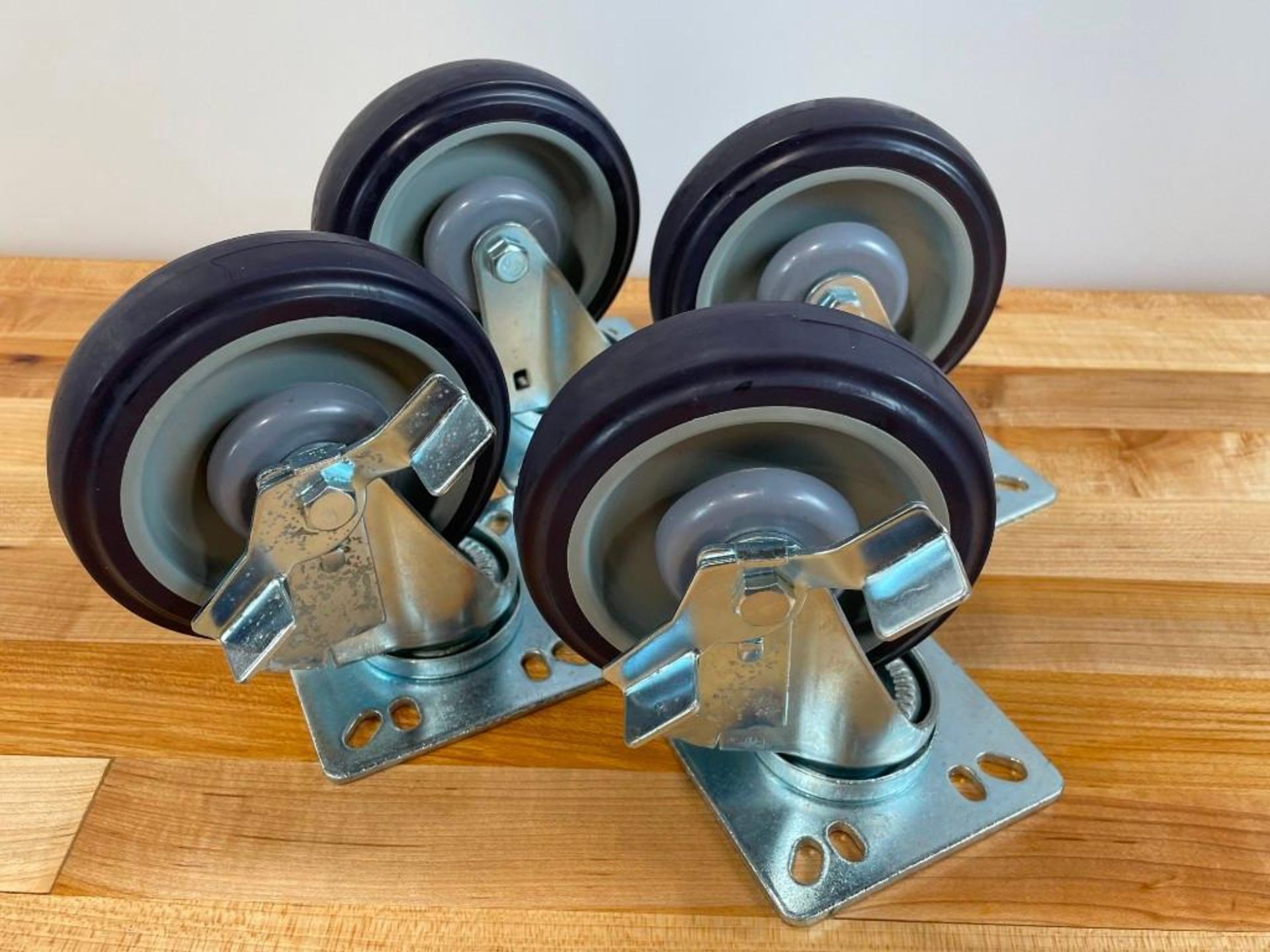 6" Casters with 4" Adjustable Plates - Lot of 4 - Image 2 of 4