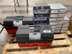 Pallet of (2) 19" Tool Chests, (4) 9-Drawer Utility Cabinet, Asst. Parts Drawers, etc.