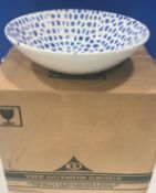 DUDSON MOSAIC BLUE CHEF'S BOWL 8" - 12/CASE, MADE IN ENGLAND