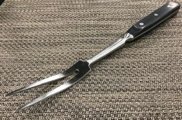 14" STAINLESS STEEL COOKS FORK W/ TWO TINES & BAKELITE HANDLE - NEW