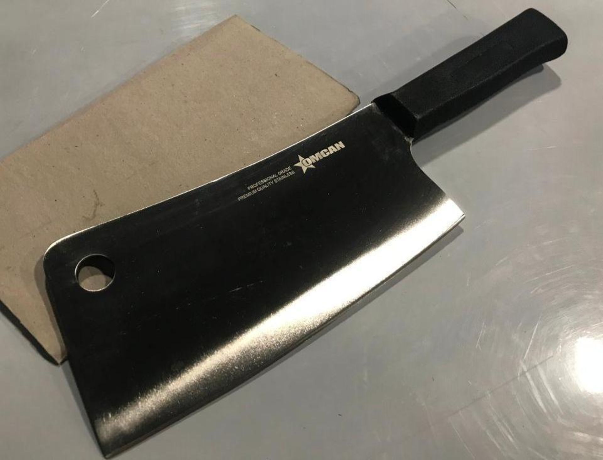 7" CLEAVER W/BLACK POLY HANDLE, OMCAN 10549 - NEW - Image 3 of 4