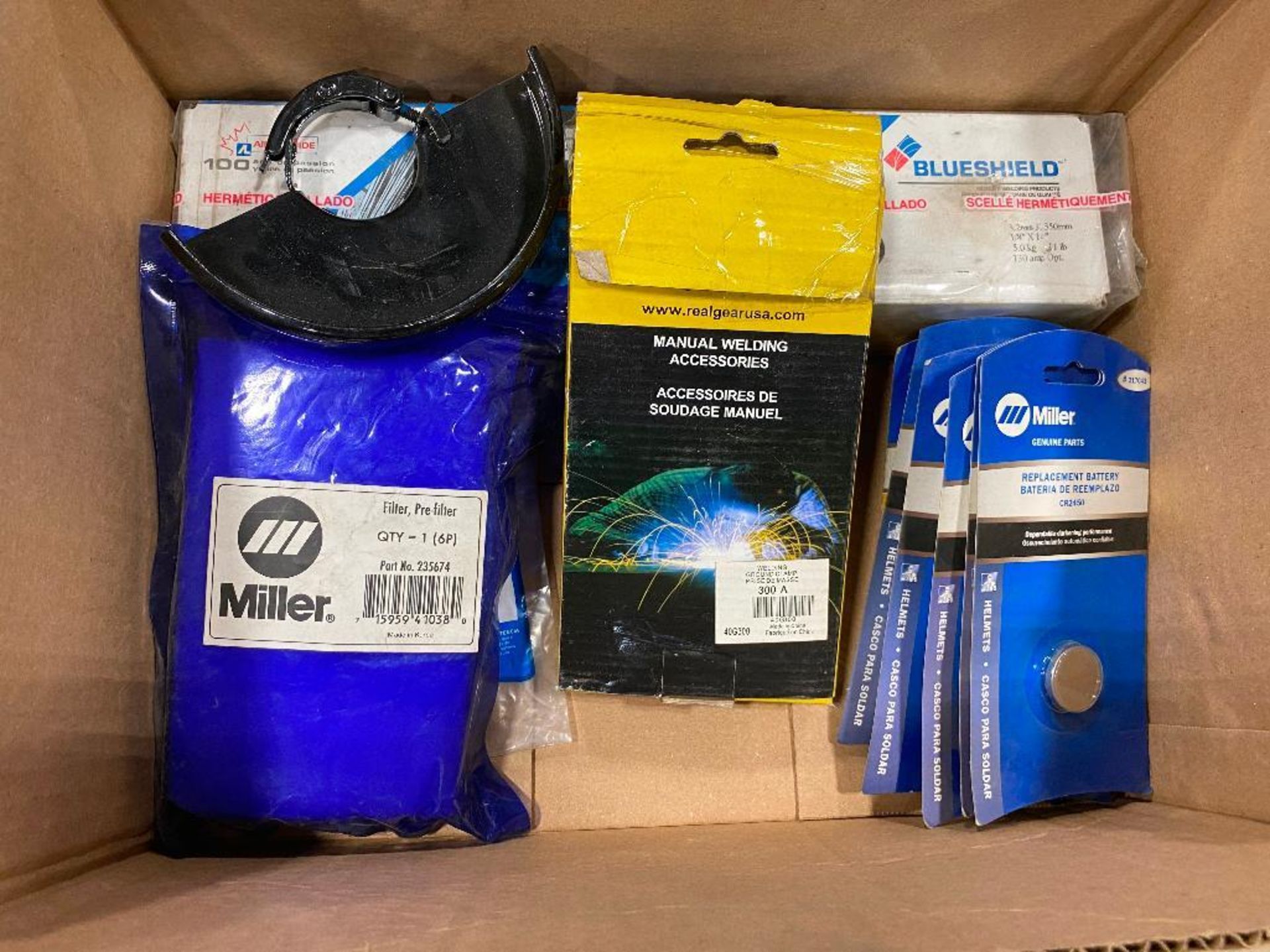 Lot of Asst. Welding Supplies including Batteries, Electrodes, Ground Clamp, Filter, etc. - Image 2 of 2