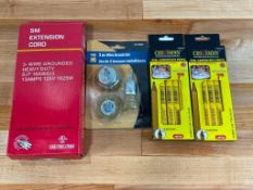 5m Extension Cord, Drill Brushes, Carpenter Pencils