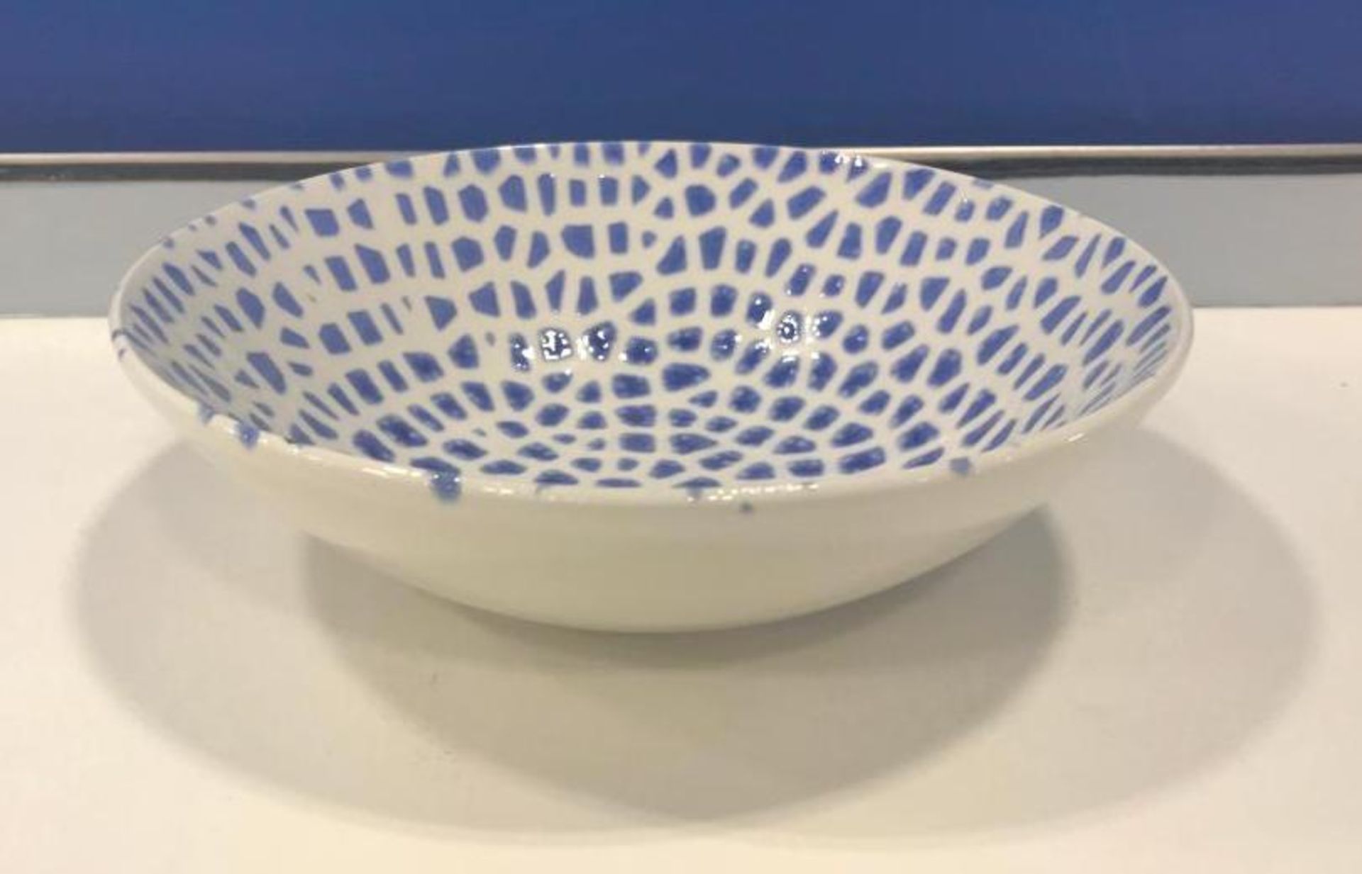 DUDSON MOSAIC BLUE CHEF'S BOWL 8" - 12/CASE, MADE IN ENGLAND - Image 2 of 6