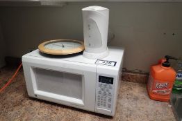 Lot of GE Microwave, Cordless Kettle and Clock.