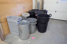 Lot of 10 Asst. Garbage Cans.