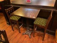 30" X 24" BAR HEIGHT TABLE WITH 2 BAR HEIGHT CHAIRS