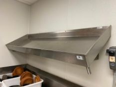 TRIMEN STAINLESS STEEL ANGLED WALL SHELF 70" X 22" X 3.5" DEEP - NOTE: REQUIRES REMOVAL FROM WALL, P