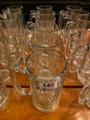 LOT OF (6) GLASS MUGS