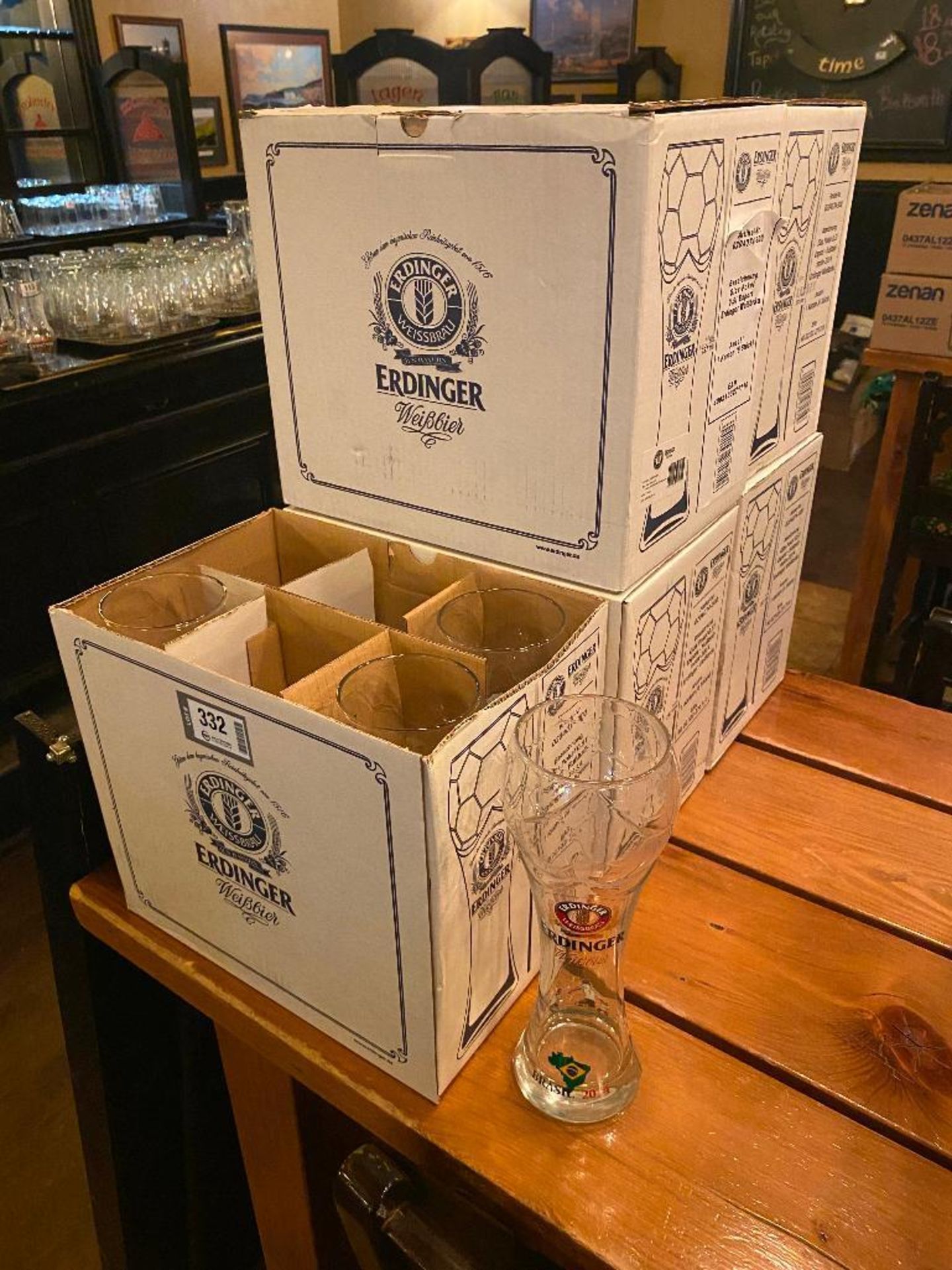 LOT OF (5) BOXES OF ERDINGER WEISSBIER GLASSES